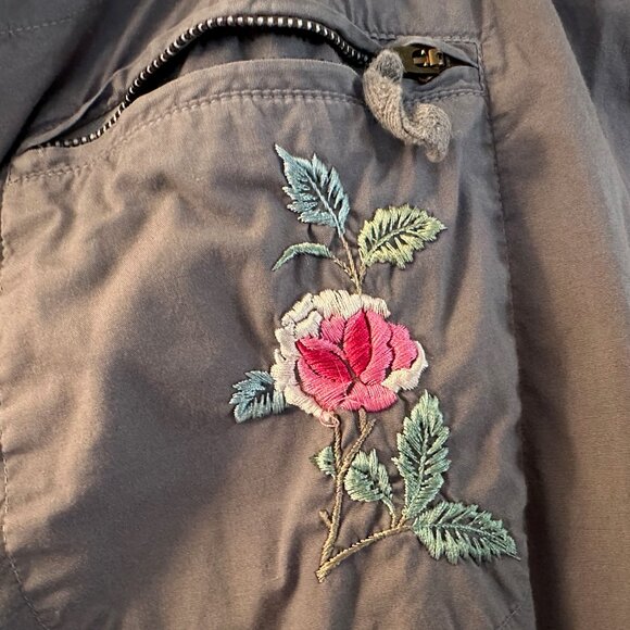 Johnny Was drawstring blue embroidered cargo pants - Picture 4 of 5